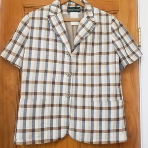 Harve Benard Vintage Y2K Women's Plaid Short Sleeve Blazer